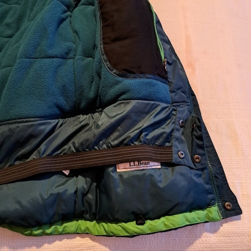 L. L. Bean boys size XL or 18 green & gray winter jacket fleece lined body - Picture 4 of 9